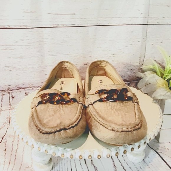 AK Anne Klein iFlex AKSILVEE Tan Fabric Moccasin Flat Loafer Shoe Size 7 - Picture 5 of 10